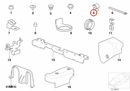 Abbraccio OEM 11787547213 per BMW Serie 3 E21, E30, E36, E46, E90 LCI, E92, E93, Serie 5 E12, E28, E34… e altri. Originale BMW.