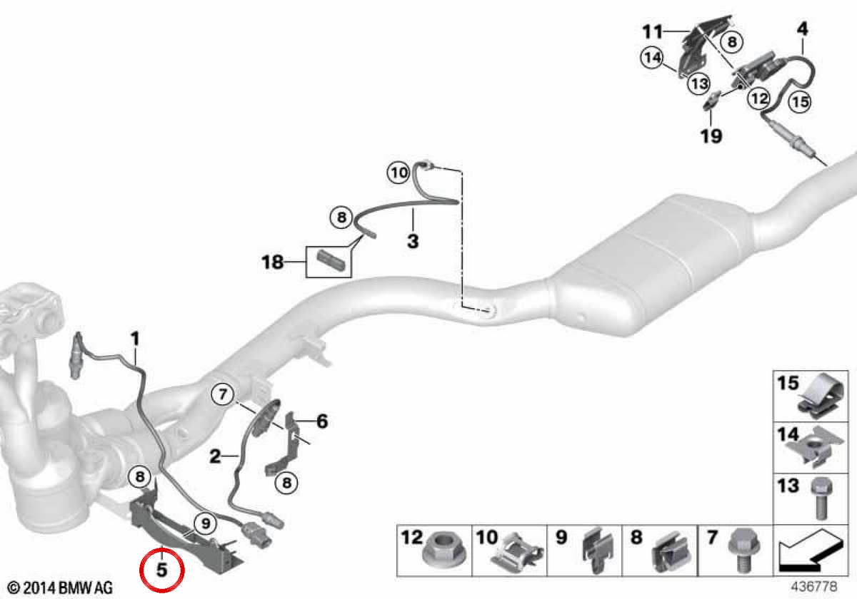 CONNECTOR SUPPORT LAMBDA OEM 11787568080 for BMW E81, E82, E87, E88, E90, E91, E92, E93. Original BMW.
