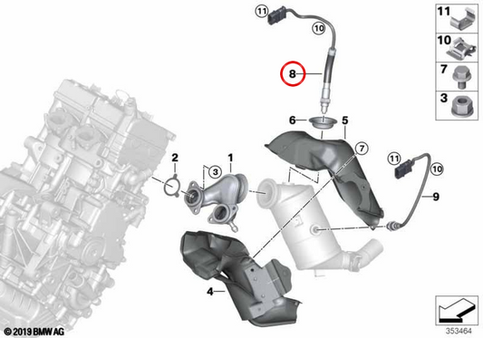 Lambda OEM 11788604930 pour BMW i3 (I01). BMW d'origine.