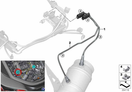 Sensore di ossigeno (sonda Lambda) OEM 11788617030 per BMW I12, I15. BMW originale.