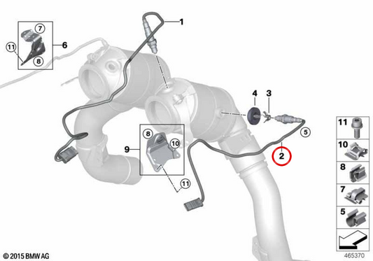 Lambda OEM 11789894095 per BMW G30, G31, G11, G12, G14, G15, G16, G05, G06, G07. BMW originale.