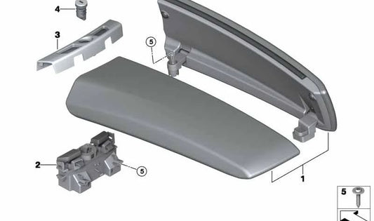 Front Center Armrest Leather OEM 51169198903 for BMW F07 (5 Series GT). Original BMW