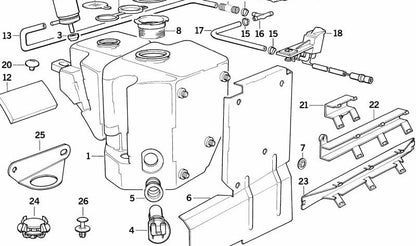 Boquilla de limpiaparabrisas calefactable OEM 61668354117 para BMW E31. Original BMW.