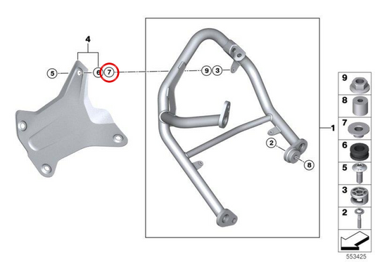 Douille OEM 11844B07174 pour motos BMW R 1300 GS (05/2022 - 03/2025). BMW Motorrad d'origine.