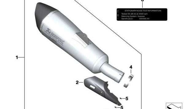 Protector térmico de escape en carbono OEM 77118543362 para BMW Motorrad R 1200 RT (2013-2018) y R 1250 RT (2018-2023). Pieza original BMW Motorrad.