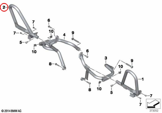 Rechtses Motor-Schutztritt OEM 11848548462 für BMW R 1200 RT, R 1250 RT. Original BMW Motorrad.