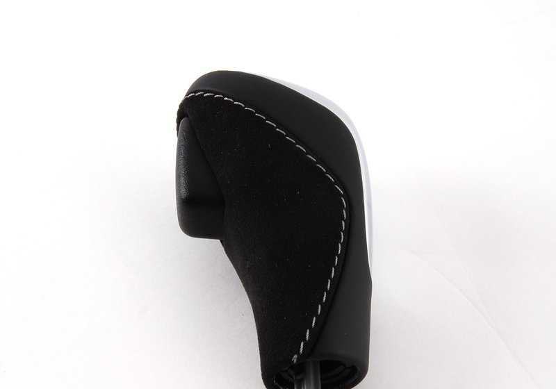 Pomo de cambio automático BMW Performance en Alcantara y cuero OEM 25162155637 para BMW E46 {316i, 316Ci} todos los modelos compatibles. Original BMW.