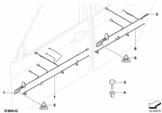 Cablaggio lato passeggero per BMW E83N (OEM 61123450849). BMW originale