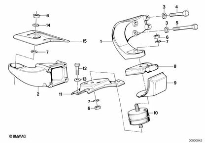 Soporte de Goma para BMW Serie 3 E30 (OEM 11811132324). Original BMW.