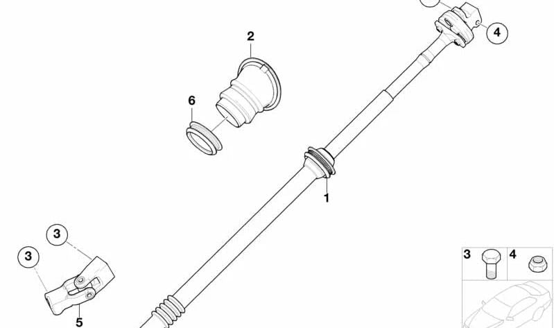 Fuelle de dirección OEM 32311096443 para BMW Z8 (E52). Original BMW.