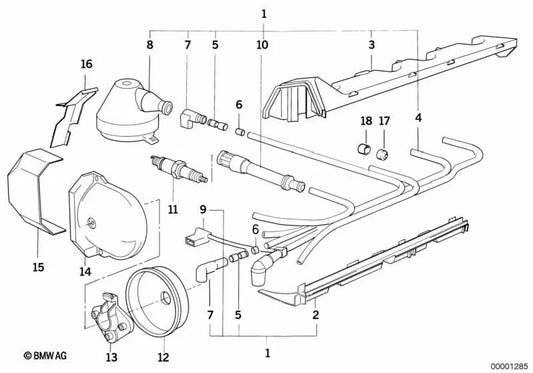 Tubo de guia inferior para BMW 3 E30 Series, E36 Series 5 E34 (OEM 12121727688). BMW original