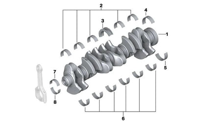 Cojinete de biela (color marrón) OEM 11217849235 para BMW F87, F80, F82, F83, F26. Original BMW.