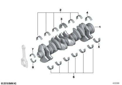 Cojinete azul para BMW Serie 2 F87, F87N, Serie 3 F80, F80N, Serie 4 F82, F82N, F83, F83N, X4 F26 (OEM 11217849242). Original BMW