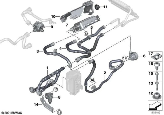 Manguera de Refrigerante para BMW (OEM 64219475680). Original BMW.
