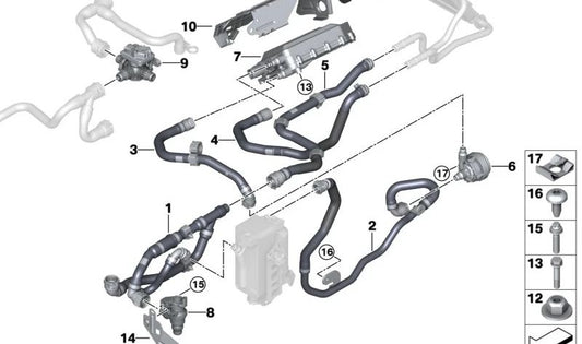 Soporte válvula de control OEM 64509461551 para BMW G28 (i3 eDrive35L), G26 (i4 eDrive35, i4 M50 xDrive, i4 eDrive40) y variantes. Pieza original BMW.