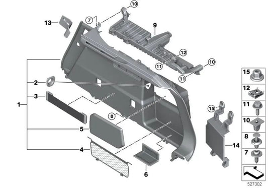 Right side net for BMW X6 F96, F96N, G06, G06N (OEM 51479461156). Genuine BMW.