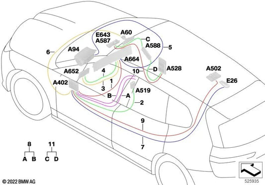 HSD driver for BMW i I20 (OEM 61115A3B628). Genuine BMW.