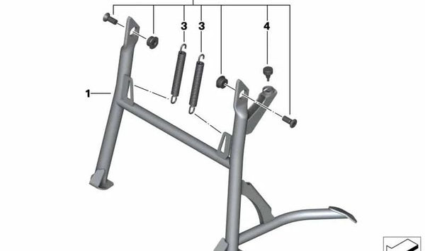Caballete central OEM 46527723219 para motos BMW F 650 GS, F 800 GS. Original BMW Motorrad.