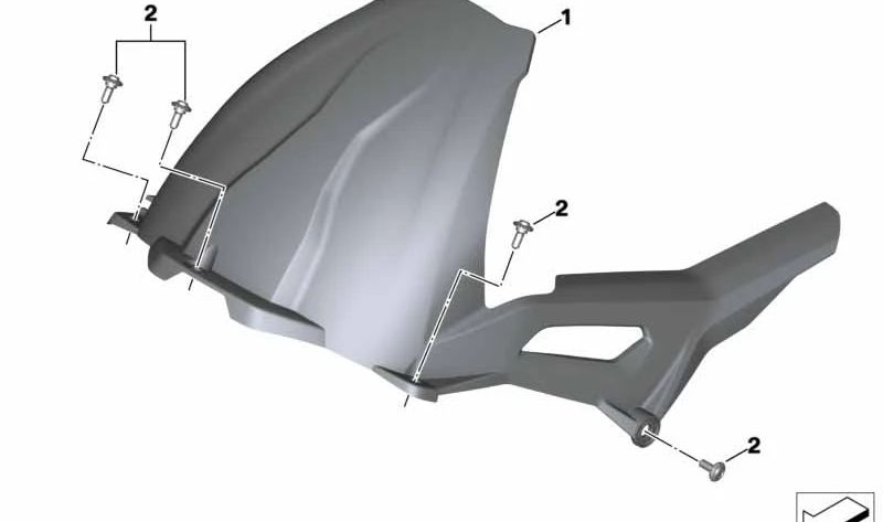 Coperchio ruota posteriore OEM 46628392383 per la BMW S 1000 XR (K69), M 1000 XR (KM9) motocicli. BMW MOTORAD originale.