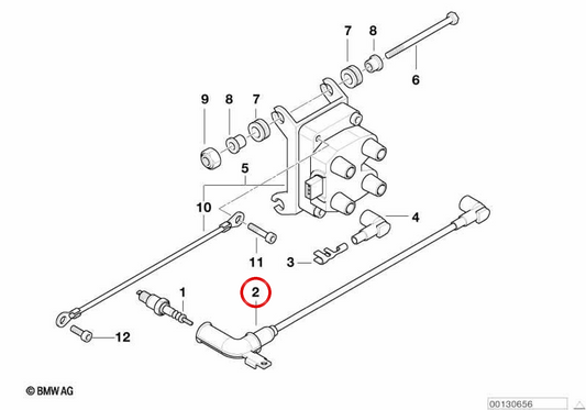 Cabo de ignição OEM 12121465201 para motocicletas BMW K1200GT, K1200RS, K1200LT... e muito mais. Originais BMW Motorrad.