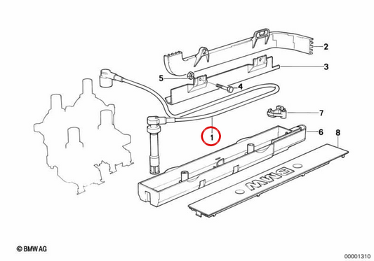 Ensemble de câbles d'allumage OEM 12121721934 pour BMW E30, E28, E24, E23. BMW d'origine.
