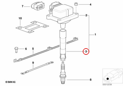 Conector de bujía OEM 12131402463 para BMW E36. Original BMW.