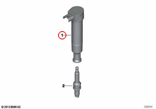 Bobina de encendido OEM 12131542973 para BMW Motorrad C 400 GT, C 400 X, K 1600 GT, K 1600 GTL. Original BMW Motorrad.