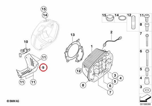 Bobina de encendido OEM 12137653138 para motos BMW R nineT, R 1200 GS, R 1200 RT... y más. Original BMW Motorrad.