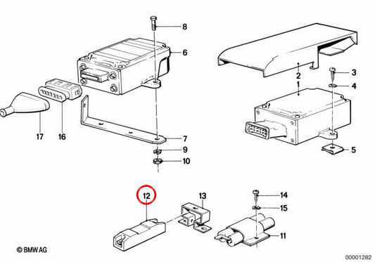 Preheating resistance OEM 12141273205 for BMW E23. Original BMW.