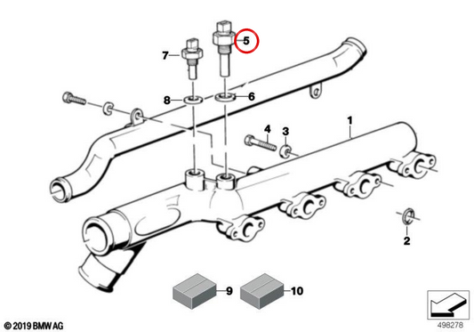 Sensor de temperatura OEM 12141319366 para BMW E30, E32, E34, E36, Z3. BMW genuíno.