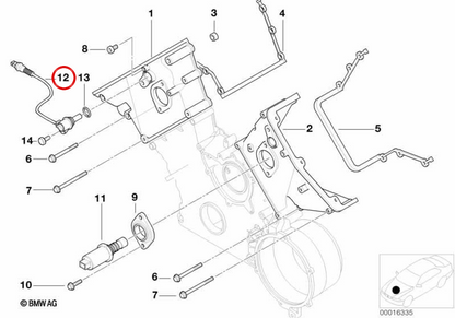 Sensor de árbol de levas para BMW E39, E38, E53, E52 (OEM 12147539166). Original BMW.