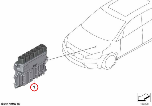 Motorregeleinheit (ECU) OEM 12148831181 für BMW X1 F48N. Originales elektronisches Stück BMW.