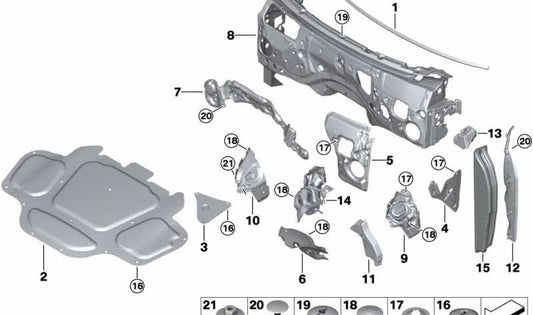 Acoustic insulator for left front wheel OEM 51487446927 for BMW x7 {G07}. Original BMW.