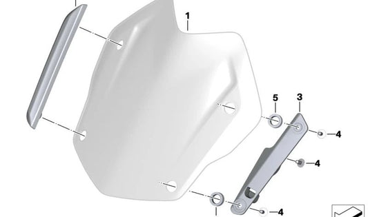 Soporte parabrisas derecho OEM 46638556016 para motos BMW R1200GS, R1250GS, R1200GS Adventure, R1250GS Adventure. Original BMW Motorrad.