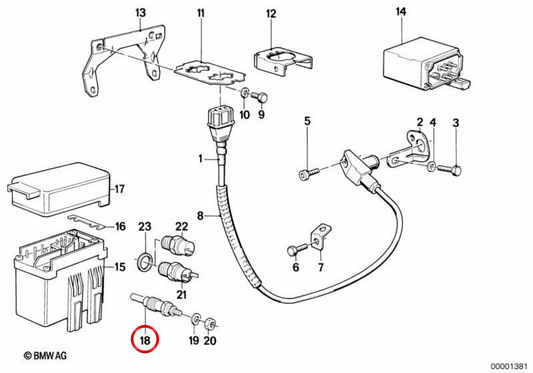 INCANDESCENCE SPARK OEM 12232241389 for BMW E30, E36, E34, E39, E38. Original BMW.