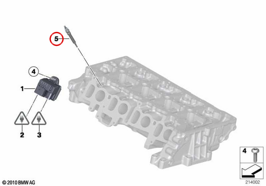 OEM Glow Plug 12237798001 for MINI One D, Cooper D and Cooper SD R55, R56, R57, R60 and R61. Original MINI