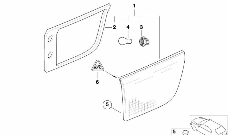 Habitação feminina universal desconhecida para BMW E82, E88, E46, E91, E92, E93, G20, G21, G28, G80, G81, E61, F39, E53, E70 (OEM 61136984742). BMW original