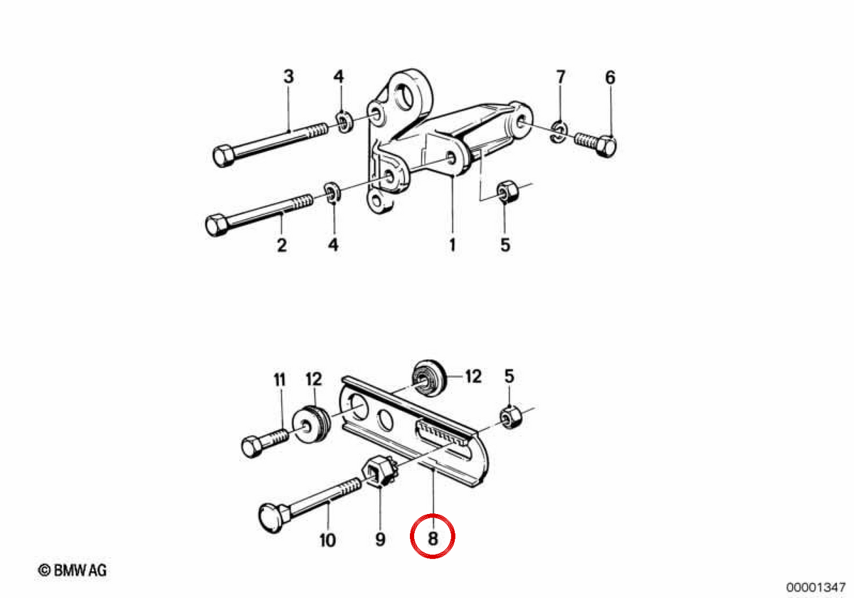 OEM 12311415169 Tenditore di Correa per BMW E36, E39, E46, E53, E60, E83, E85. BMW originale.