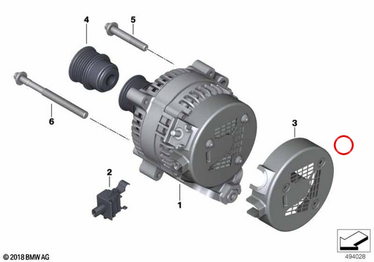 Cofano generatore OEM 12315A284B6 per BMW F20, F21, F40, F22, F23, F45, F46, F30, F31, F34, F32, F33, F36, X1, X2 e MINI F56, F55, F54, F57, F60... e altro ancora. BMW e MINI originali.