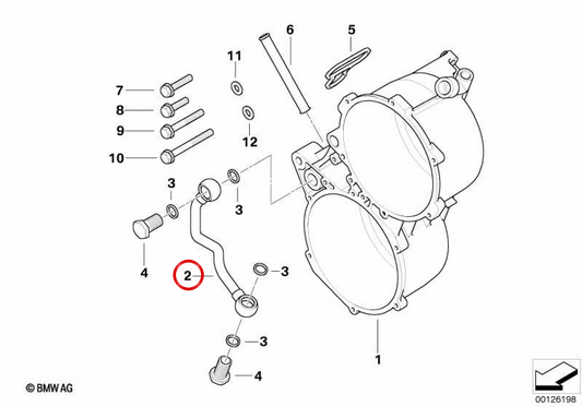 Pipe alimentaire OEM 12317520746 pour BMW E46, E60, E61, E65, E66, E70, E71, E83, E90, E91, E92, E93, X3, X5, X6, Z4. BMW d'origine.