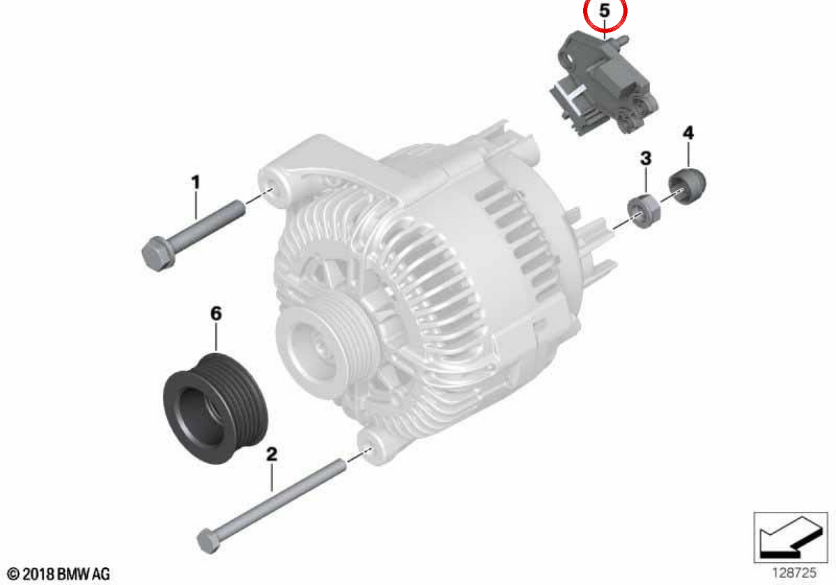 Lichtmaschinenregler OEM 12317561924 für BMW E81, E82, E87, E88, E90, E91, E92, E93, E60, E61, E63, E64, E84, E83. Original BMW.