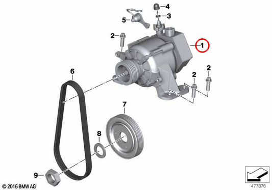 Generatore 40A DENSO OEM 12317704220 per moto BMW HP2 Sport K29 e R 1200 S K29. Originale BMW Motorrad.