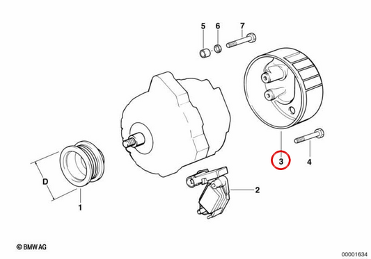 OEM 12317787096 Lichtmaschinenabdeckung für BMW E46. Original BMW.