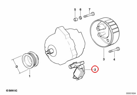 Regulador de voltaje OEM 12317788246 para BMW E46. Pieza original BMW.