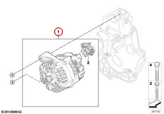 Valeo alternator 180A OEM 12317802261 for BMW 1 Series E81 116d, 118d, 120d N47... and more. Original BMW.