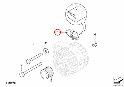 Regolatore dell'alternatore OEM 12317847517 per BMW E90, E91, E92, E93. BMW originale.