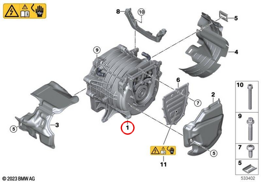 Electric motor OEM 12358641607 for BMW I3 (I01). Original BMW.