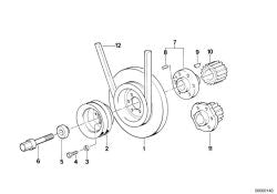 Correa trapezoidal OEM 11232243045 para BMW Serie 3 E30, Serie 5 E28, Serie 5 E34. Original BMW.