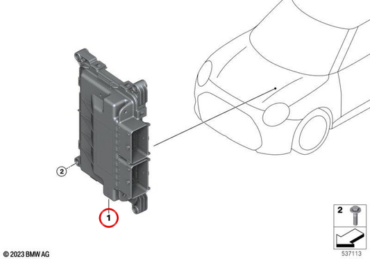 Electronic control unit OEM 12365B30AF3 for MINI Cooper J01, Cooper E 110C, SE 210C... and more. Original MINI.