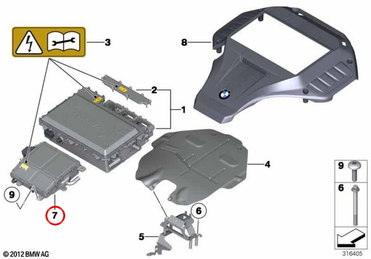 OEM Auxiliary Power Module 12367598787 for BMW E72. Original BMW.